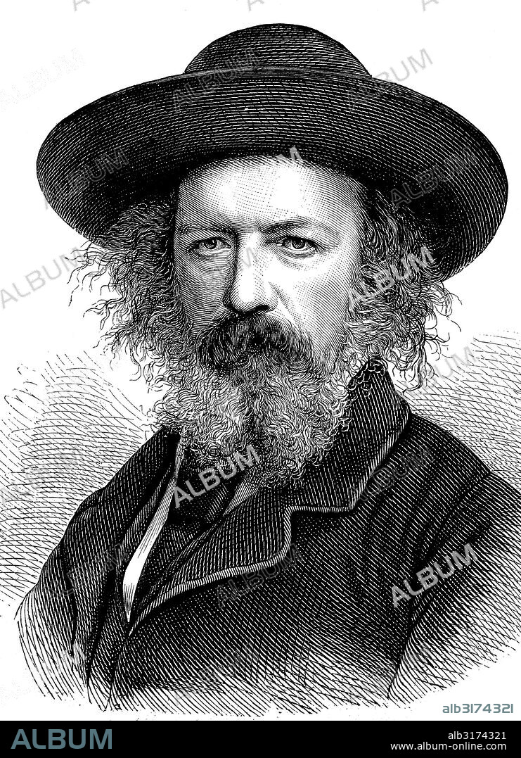 Alfred, lord tennyson, 1st baron tennyson, 1809 - 1892, british victorian poet, historical illustration circa 1893.