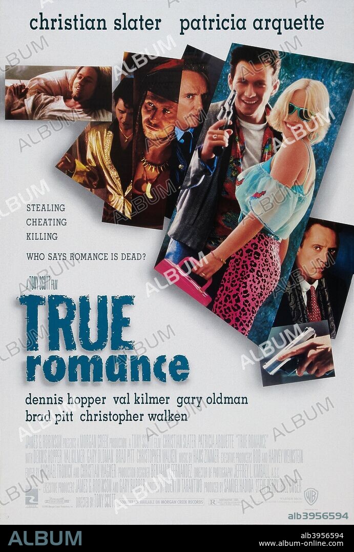 Poster of TRUE ROMANCE, 1993, directed by TONY SCOTT. Copyright MORGAN CREEK/DAVIS FILMS.