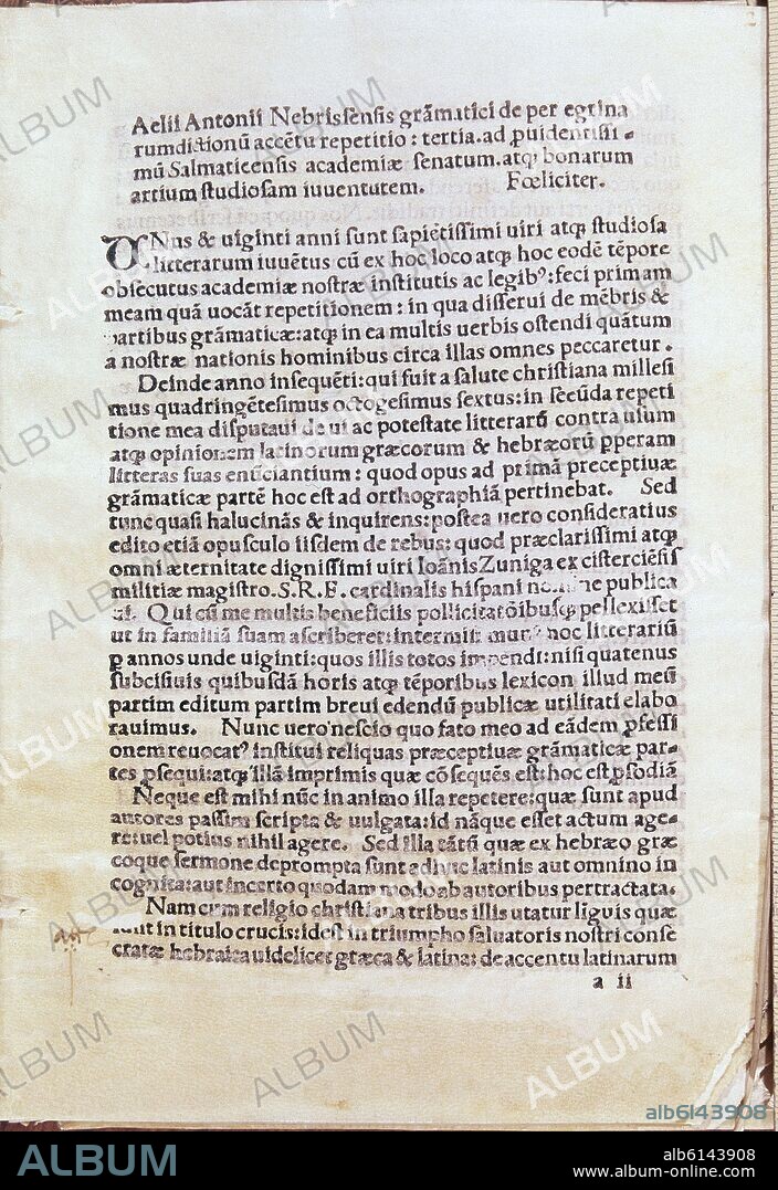 ELIO ANTONIO DE NEBRIJA (1441-1522). LA REPETITIO TERTIA - SALAMANCA - IMPRESA EN 1506.