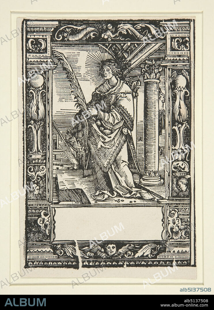 Artist: Hans Springinklee, German, ca. 1495after 1522, Saint Stephen, Woodcut, image: 11.7 × 7.9 cm (4 5/8 × 3 1/8 in.), Made in Germany, German, 16th century, Works on Paper - Prints.