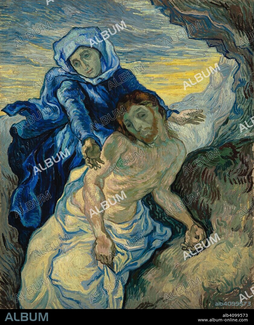 VINCENT VAN GOGH. Pietà (after Delacroix). Date: September 1889, Saint-Rémy-de-Provence. Dimensions: 73 cm x 60.5 cm, 96 cm x 83 cm.