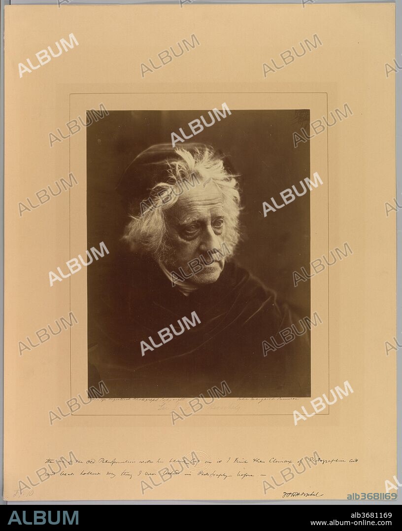 Sir John Herschel. Artist: Julia Margaret Cameron (British (born India), Calcutta 1815-1879 Kalutara, Ceylon). Dimensions: Image: 33.8 x 26.2cm (13 5/16 x 10 5/16in.)
Mount: 58.3 x 46.2 cm (22 15/16 x 18 3/16 in.). Date: 1867.