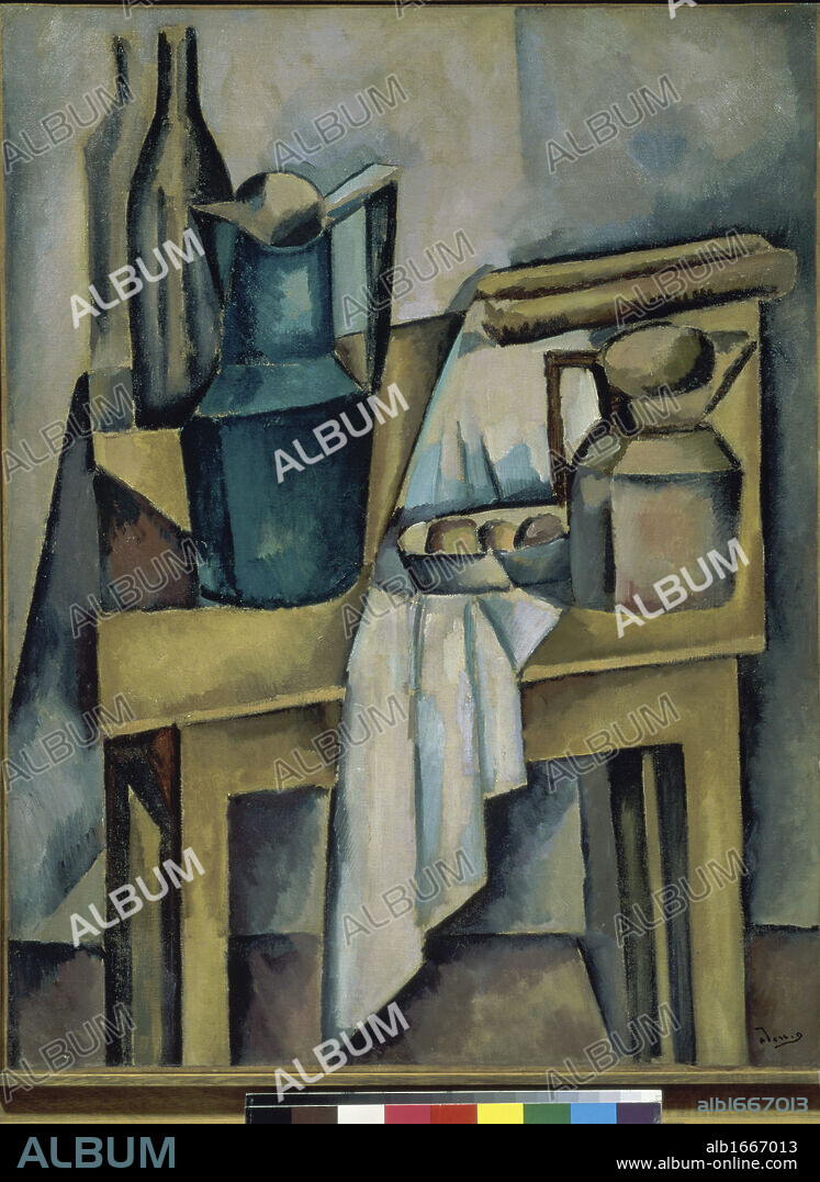ANDRÉ DERAIN. Still Life on the Table by Andre Derain, 1880-1954, France, Paris, Centre Georges Pompidou, Musee National d' Art Moderne.