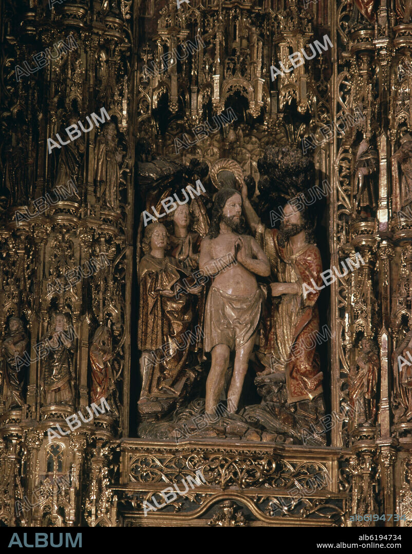 PEDRO DANCART O PIERRE DANCART-ESCULTOR SIGLO XV. BAUTISMO DE CRISTO - RETABLO MAYOR DE LA CATEDRAL DE SEVILLA CONSTRUIDO ENTRE 1482 Y 1564.
