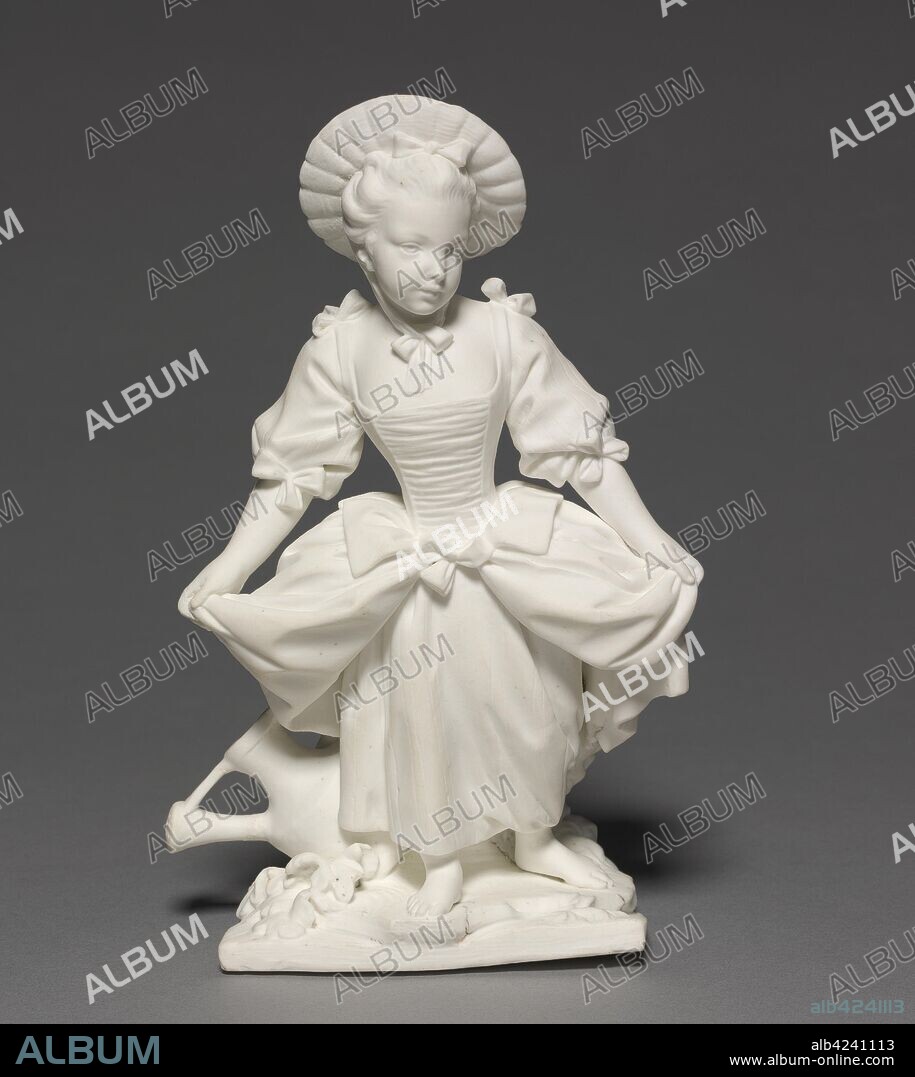 Figure of the Dancer (La Danseuse), 1748-1752. Vincennes Factory (French), Pierre Blondeau (French), after a design by François Boucher (French, 1703-1770). Unglazed soft-paste porcelain (biscuit porcelain); overall: 21.6 x 14 x 8 cm (8 1/2 x 5 1/2 x 3 1/8 in.).