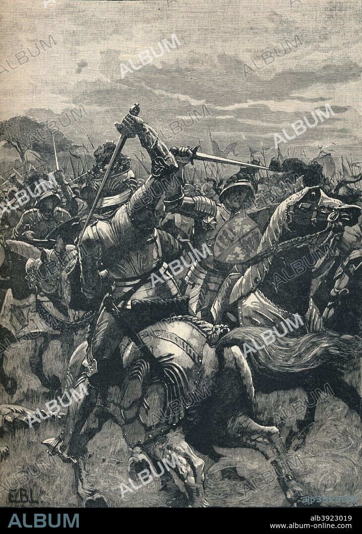 Richard III at the Battle of Bosworth, 1485 (1905). From Cassell's History of England, Vol. II, [Cassell and Company, Limited, London, Paris, New York & Melbourne, 1905].