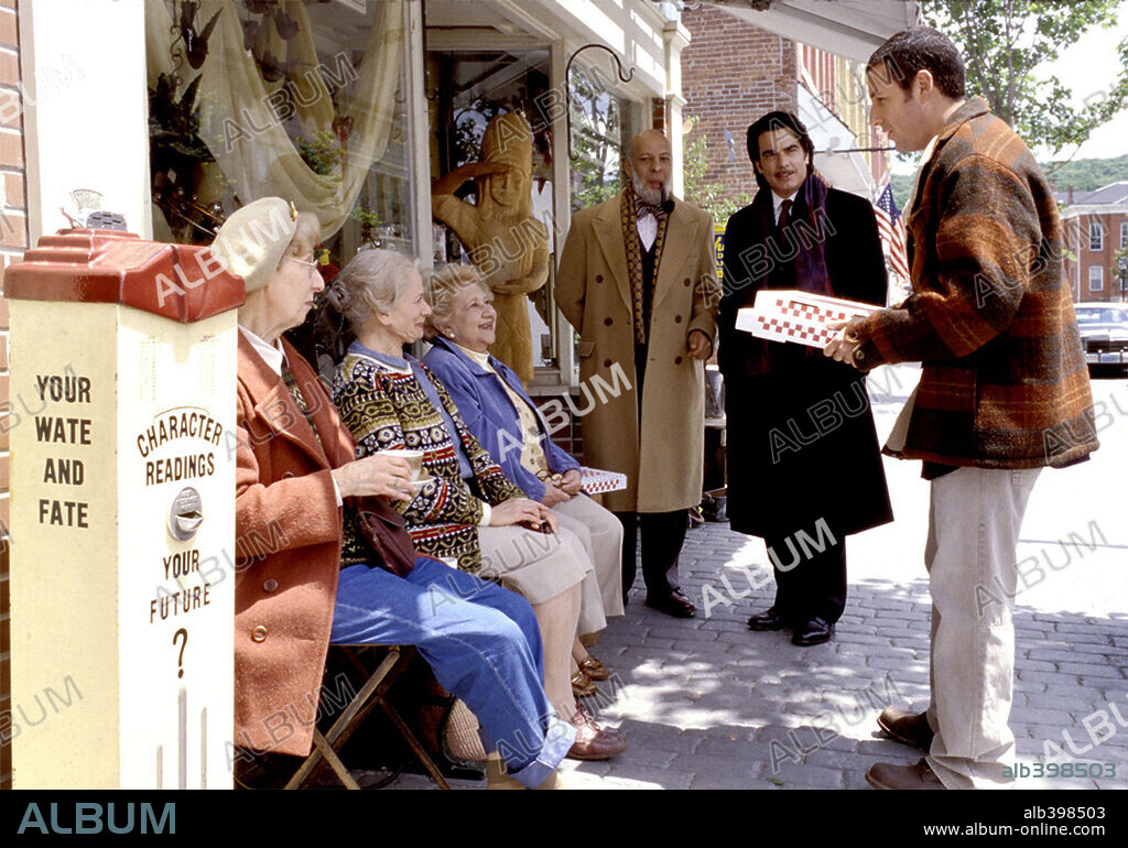 ADAM SANDLER and PETER GALLAGHER in MR. DEEDS, 2002, directed by STEVEN BRILL. Copyright COLUMBIA PICTURES.