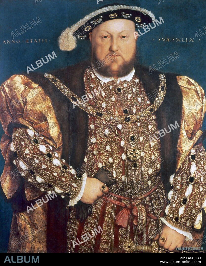 HANS HOLBEIN EL JOVEN. ENRIQUE VIII (1491-1547). Rey de Inglaterra (1509-1547). RETRATO DE ENRIQUE VIII por H. HOLBEIN el Joven (1497 ó 1498-1543). Galería Nacional de Arte Antiguo. Palacio Barberini. Roma.