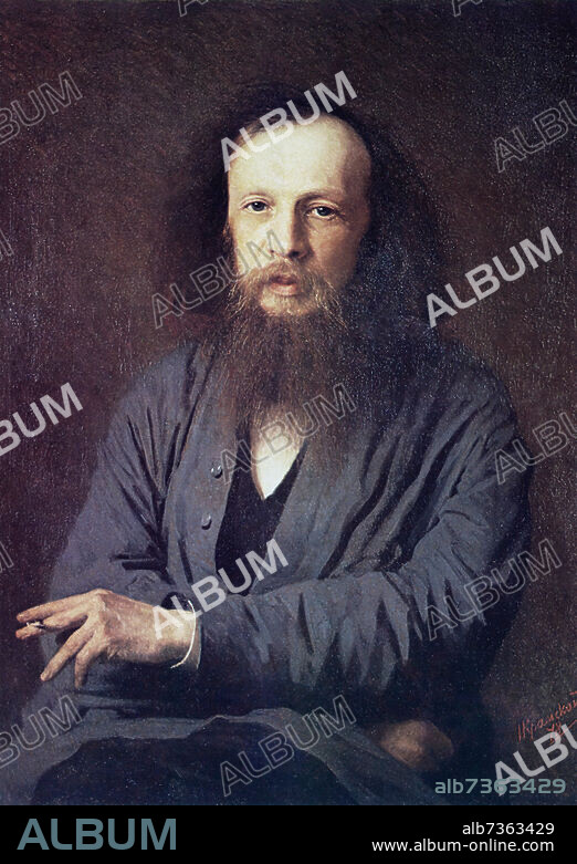 "Porträt des Chemikers Dmitri Iwanowitsch Mendelejew", Gemälde, 1878, von Iwan Nikolajewitsch Kramskoi (1837 - 1887), Öl auf Leinwand, St. Petersburg, St. Petersburger Staatliche Universität, Museum und Archiv von Dmitri Iwanowitsch Mendelejew.