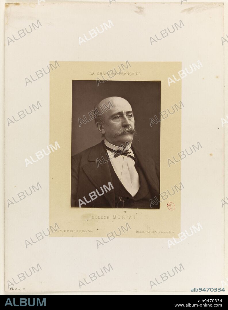 Portrait of Eugène Moreau (1806-1876), playwright and actor, Petit, Pierre (Pierre Lanith Petit, dit), Photographer, Imprimerie Lemercier, Editeur, Entre 1850 et 1876, Photographie, Arts graphiques, Photographie, Photoglyptie, Height: 13.1 cm, Width: 9.2 cm.