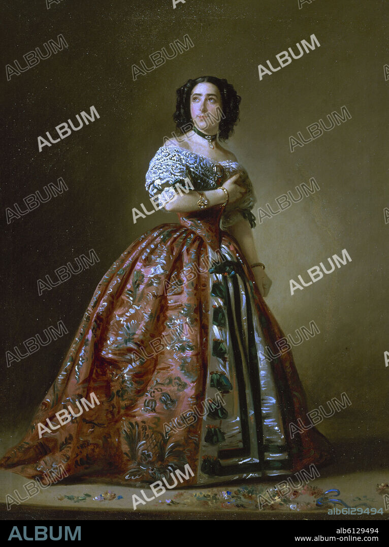 ANTONIO CABRAL BEJARANO (1788-1861). 'Teodora Lamadrid en Adriana Lecouvreur', 1853, Oil on canvas, 74 x 56,7 cm.