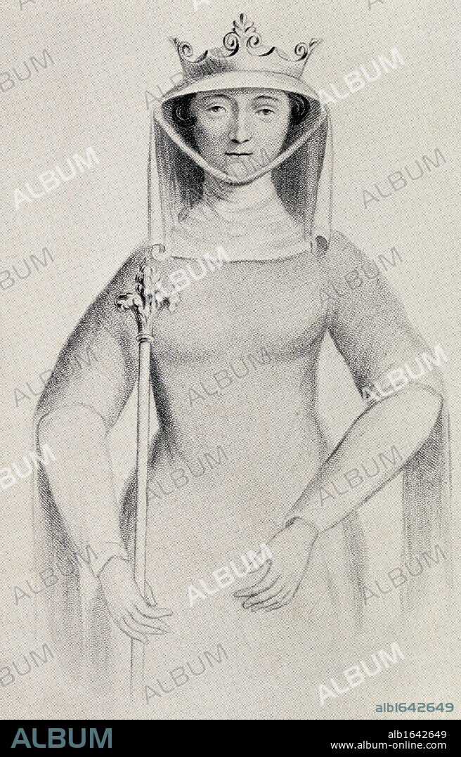 Isabella of France circa. 1295 to 1358 aka the She-wolf of France, Queen consort of Edward II of England. From the book Our Queen Mothers by Elizabeth Villiers.