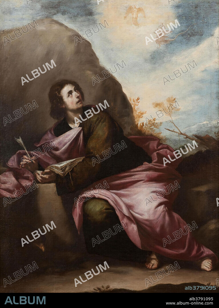Alonso Cano (Atribuido a) / 'San Juan Evangelista en Patmos'. Segunda mitad del siglo XVII. Óleo sobre lienzo, 132 x 100 cm.