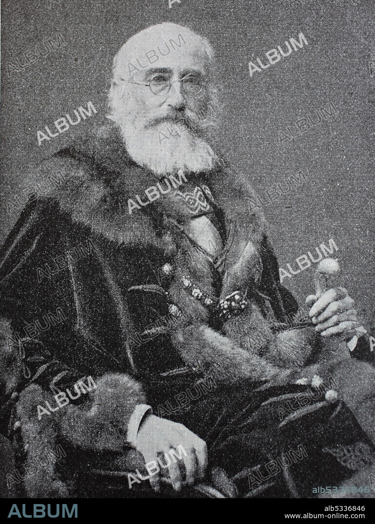 Kalman, Koloman Tisza Count of Borosjeno et Szeged, December 16, 1830 - March 23, 1902, was a long-time Prime Minister of Hungary from 1875 to 1890, a leading politician of Austria-Hungary  /  Kalman, Koloman Tisza Graf von Borosjeno et Szeged, 16. Dezember 1830 - 23. Maerz 1902, war als langjaehriger Ministerpraesident Ungarns von 1875 bis 1890 ein fuehrender Politiker oesterreich-Ungarns, Historisch, historical, digital improved reproduction of an original from the 19th century / digitale Reproduktion einer Originalvorlage aus dem 19. Jahrhundert,.