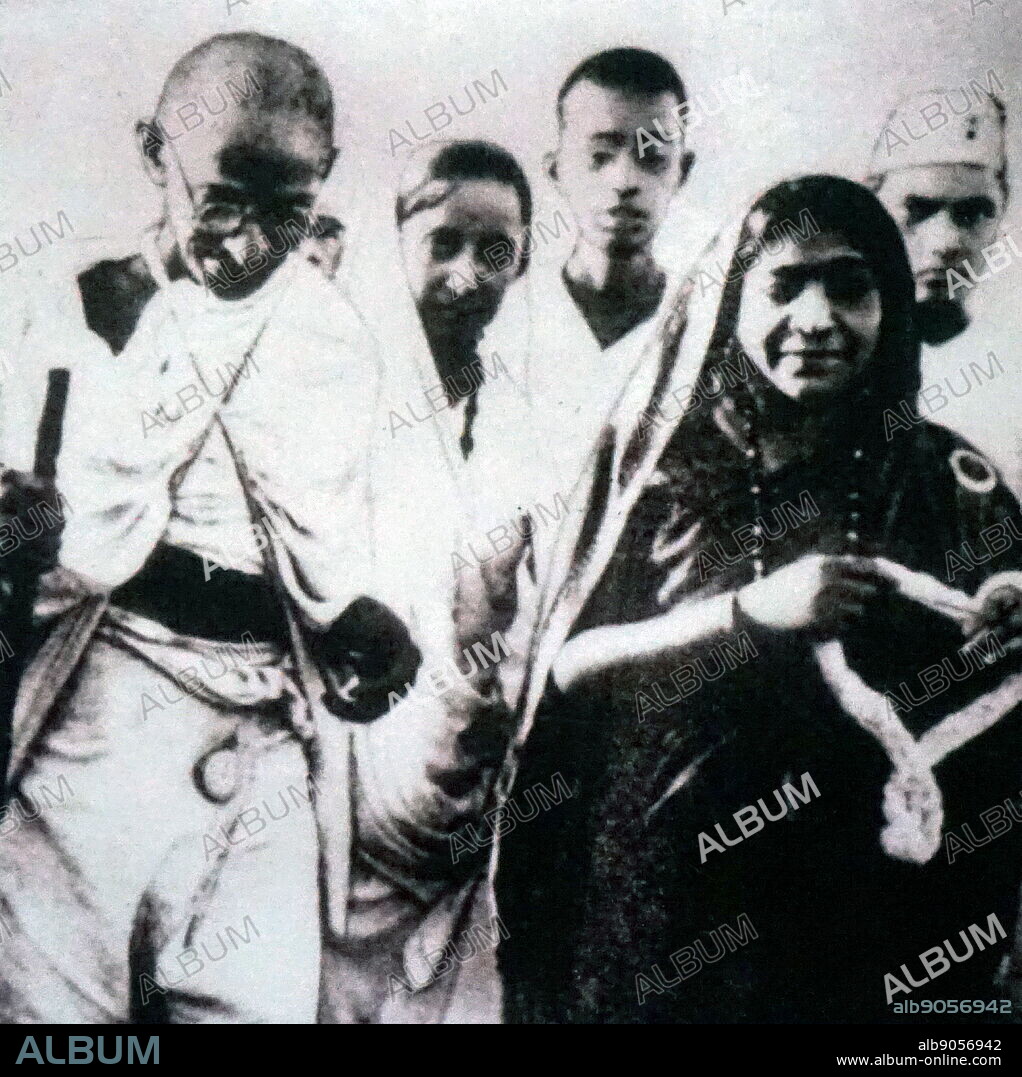Mahatma Gandhi with Sarojini Naidu, during a Salt March in 1930. Sarojini Naidu (18791949), served as the first governor of the United Provinces of Agra and Oudh.