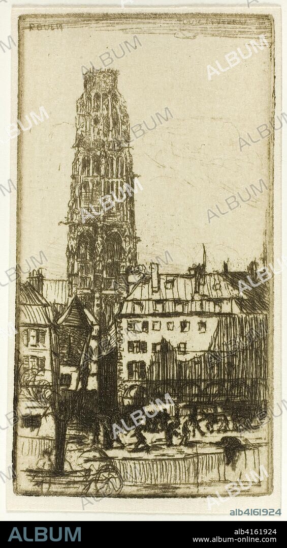 Tour de Beurre, Rouen. Donald Shaw MacLaughlan; American, born Canada, 1876-1938. Date: 1899. Dimensions: 91 x 50 mm (image/plate); 96 x 52 (sheet). Etching in black on cream laid paper. Origin: United States.