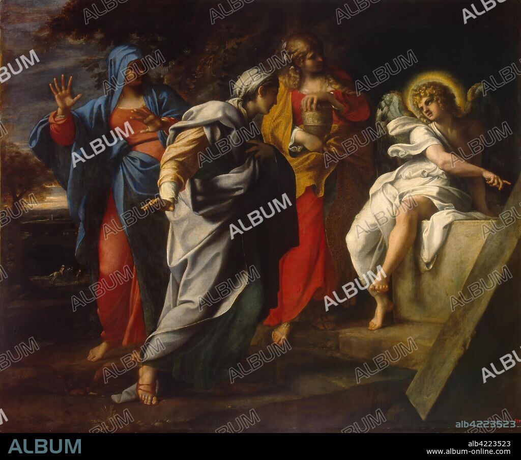 ANNIBALE CARRACCI. 'Holy Women at Christ' s Tomb'. Italy, Late 16th century. Dimensions: 121x145,5 cm.