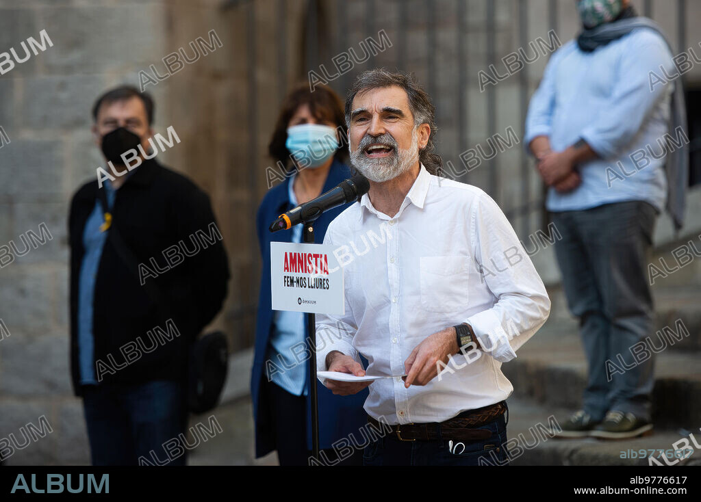 Barcelona, 29/01/2021. Acto político de Omnium Cultural. Jordi Cuixart, que hoy ha salido de la cárcel de Lledoners. Foto: Inés Baucells. ARCHDC.