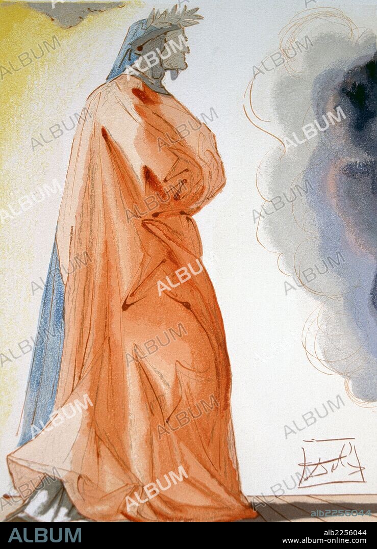 SALVADOR DALÍ. DANTE ALIGHIERI ESCRITOR ITALIANO. 1265-1231 "DANTE , EL AUTOR", XILOGRAFIA DE SALVADOR DALI PARA ILUSTRAR SU OBRA, "LA DIVINA COMEDIA" CANTO I (PARAISO)  ATENCION: AUTOR CONTEMPORANEO SUJETO A COPYRIGHT ©. EL CLIENTE FINAL ES RESPONSABLE DE LA GESTION DE LOS DERECHOS DE AUTOR CON LAS SOCIEDADES EXISTENTES DE GESTION DE DERECHOS O DIRECTAMENTE CON LOS ORGANISMOS TITULARES DE LOS MISMOS.