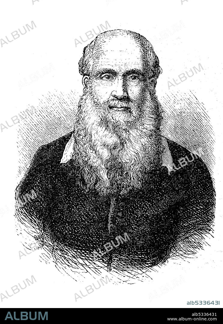 Johann Friedrich Ludwig Christoph Jahn, known as Turnvater Jahn, 11 August 1778 - 15 October 1852, a German educator, nationalist publicist and politician  /  Johann Friedrich Ludwig Christoph Jahn, bekannt als Turnvater Jahn, 11. August 1778 - 15. Oktober 1852, ein deutscher Pädagoge, nationalistischer Publizist und Politiker, Historisch, historical, digital improved reproduction of an original from the 19th century / digitale Reproduktion einer Originalvorlage aus dem 19. Jahrhundert,.