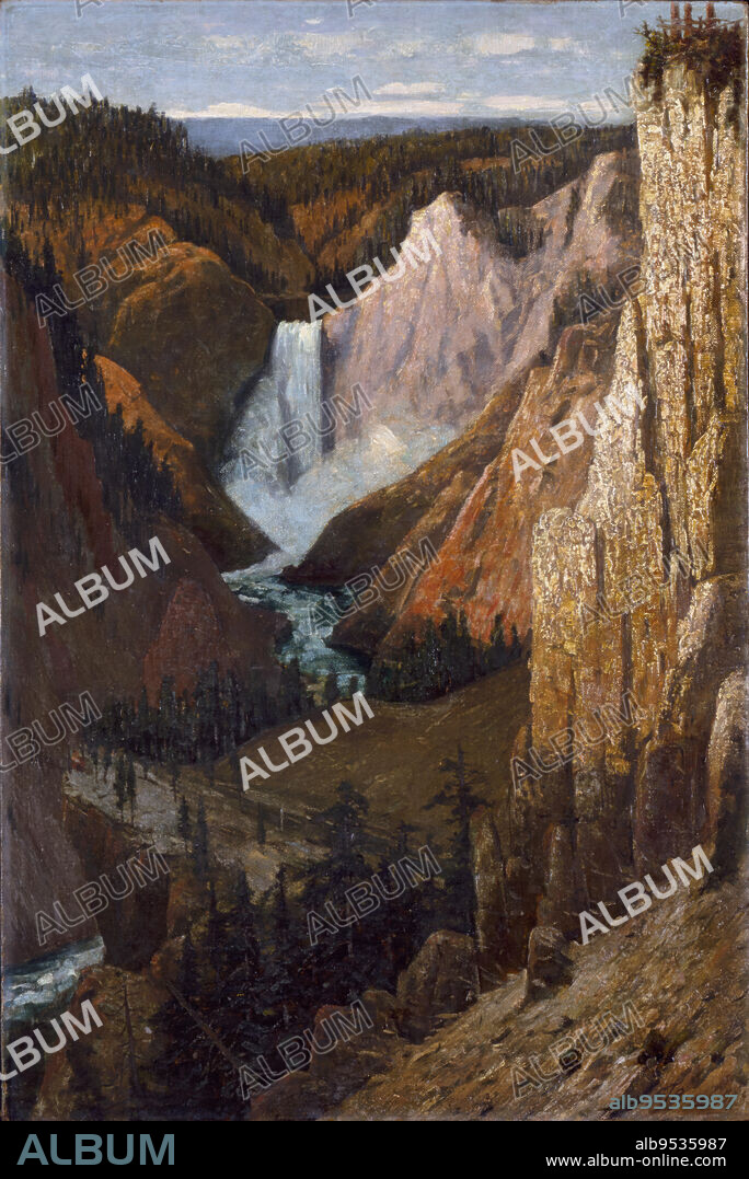 GRAFTON TYLER BROWN. View of the Lower Falls, Grand Canyon of the Yellowstone. Date: 1890. oil on canvas.