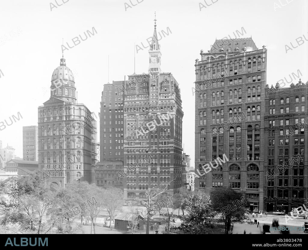NYC, ""Newspaper Row"", 1900-10