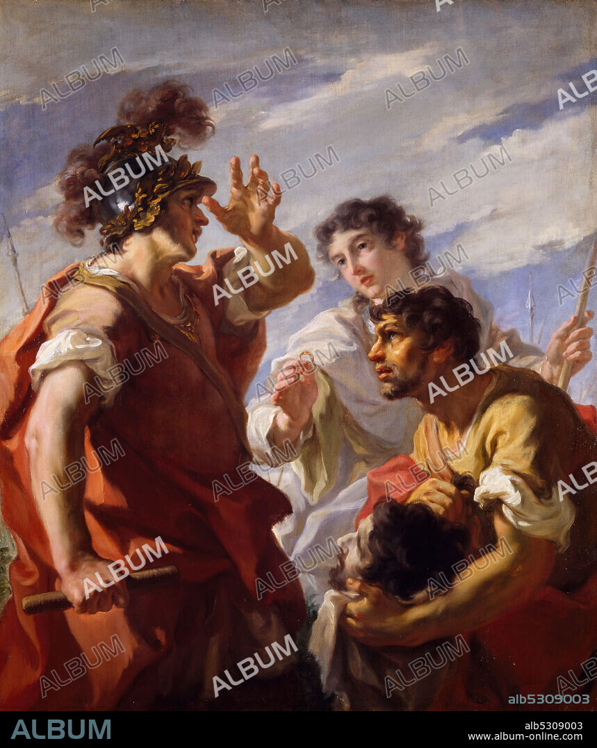 GIOVANNI ANTONIO PELLEGRINI. Caesar Before Alexandria, 1724-25. Depicting scene of Julius Caesar before the Siege of Alexandria (47 BC).