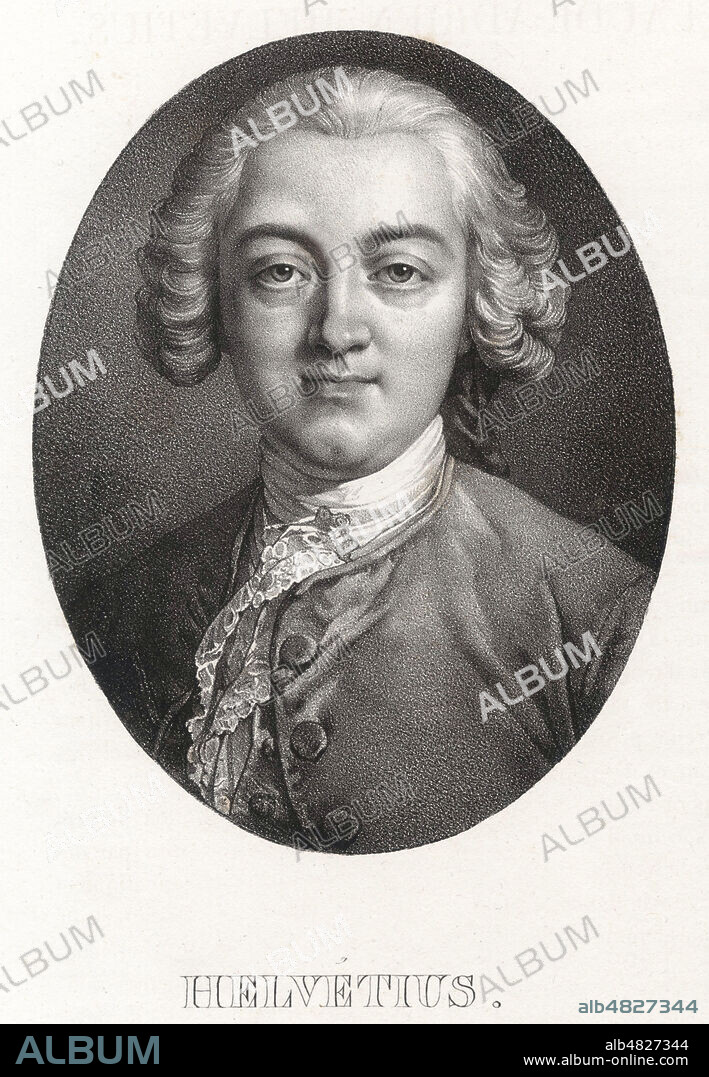 Portrait de Claude-Adrien HELVETIUS (1715-1771). Lithographie de1830 d'apres DROUAIS (1727-1775). Credit : Collection Jonas/Kharbine-Tapabor.