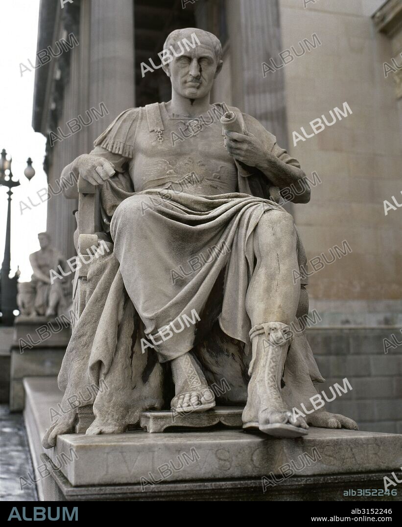 Julius Caesar (100 BC-44 BC). Roman politician and general. Statue. Exterior of Austrian Parliament. Vienna. Austria.