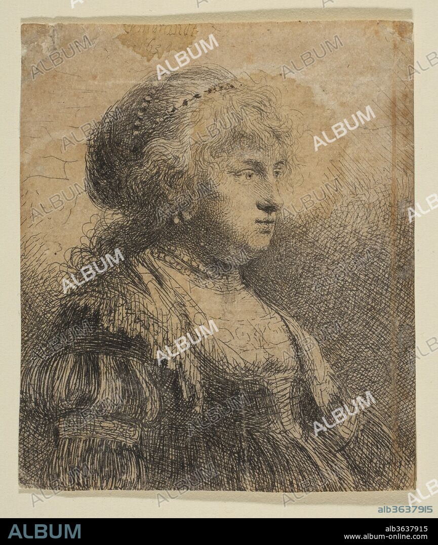 Saskia with Pearls in Her Hair. Artist: Rembrandt (Rembrandt van Rijn) (Dutch, Leiden 1606-1669 Amsterdam). Date: 1634.