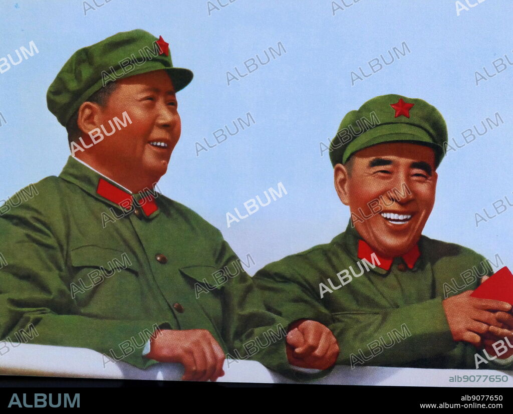 Chairman Mao with Lin Biao during the Cultural Revolution. 1966. Mao Zedong (1893 - September 9, 1976), was a Chinese communist revolutionary who became the founding father of the People's Republic of China (PRC), which he ruled as the Chairman of the Communist Party of China from its establishment in 1949 until his death.