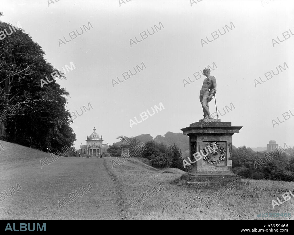 Temple of the Four Winds, Castle Howard, North Yorkshire. The Temple of the Four Winds is one of many garden follies, and dates from 1724-26. The drive to the temple is lined with statuary. Both Castle Howard and the Temple of the Four Winds were built in the early 18th century for the Earl of Carlisle to designs by Vanbrugh. The house is on a grand scale, and its grounds were designed to match.