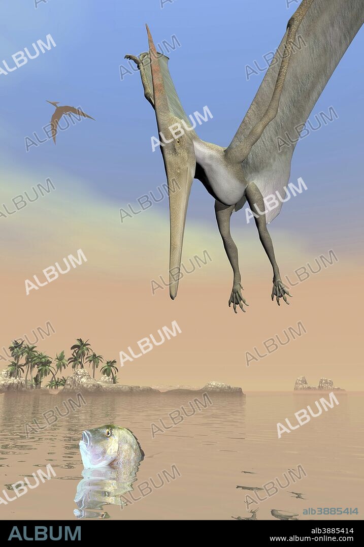 Pteranodon fishing for food.