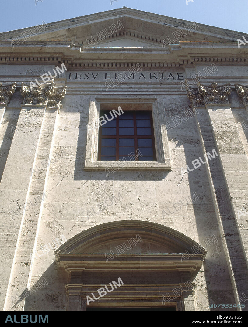 CARLO RAINALDI (1611-1691). DETALLE DE LA FACHADA , UNA DE LAS UNICAS EN ROMA QUE ADOPTA EL MODELO PALLADIANO, 1670/75 - FOTO AÑOS 90.