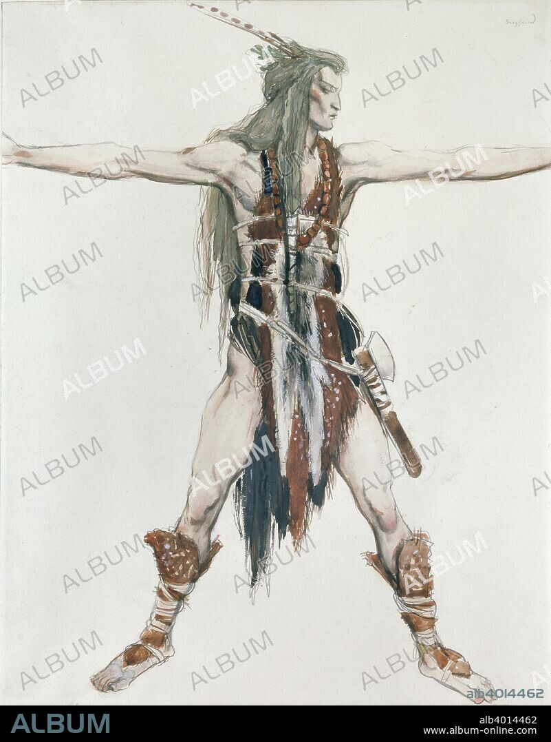 Costume Design for Siegfried, c1850-1880. Dimensions: height x width: sheet 39.5 x 30.9 cm.