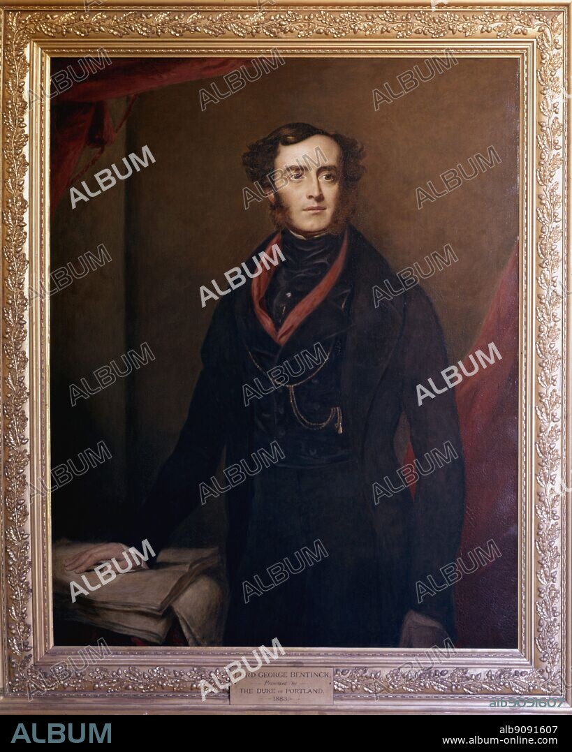 Lord ( William ) George Frederick Cavendish Scott Bentinck : English Conservative politician and racehorse owner . Portrait by Samuel Lane 1836.