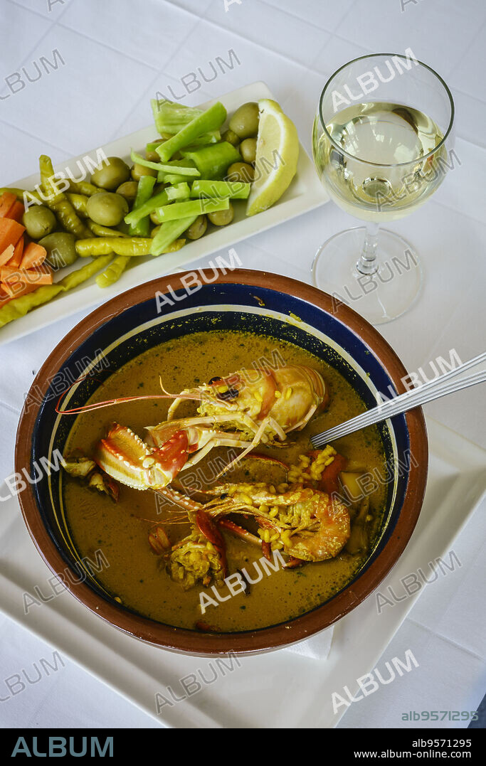 Arroç de Peix - arroz de pescado y marisco, Can Pep, Sa Rapita, Mallorca,Islas Baleares,Spain.