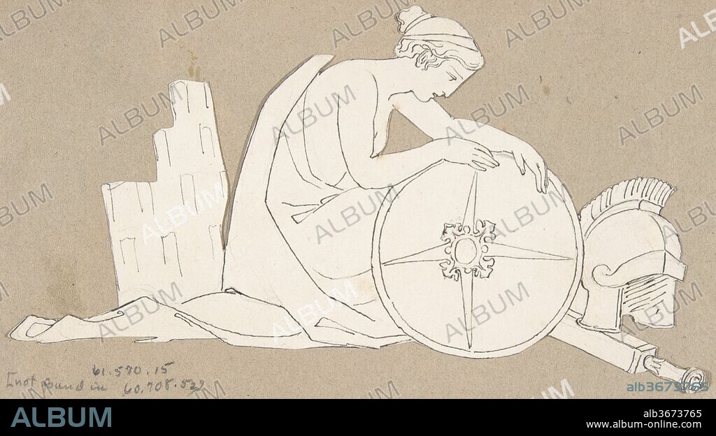 Design for large fireplace white tiles produced in Wedgwood's factory. Artist: After John Flaxman (British, York 1755-1826 London). Dimensions: mount: 11 7/16 x 8 1/4 in. (29 x 21 cm). Date: 1899.