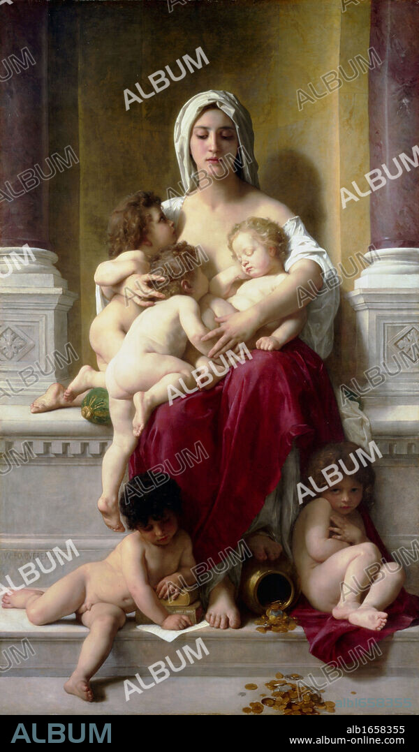 William Adolphe Bouguereau (1825 1905) Charity (1878) French artist.