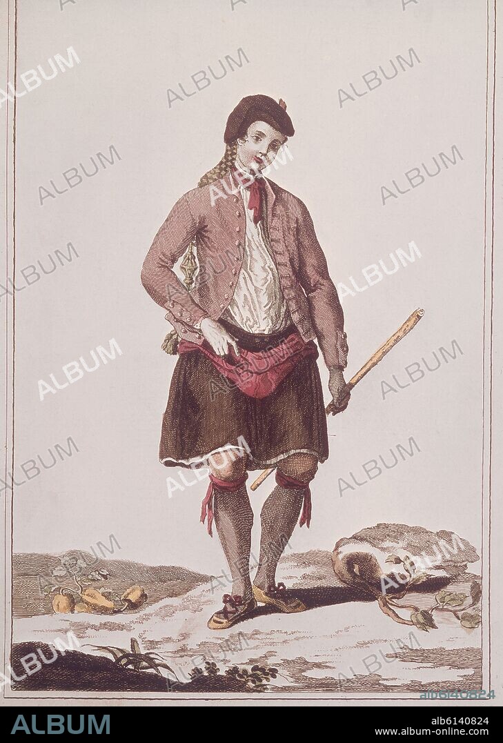 CRUZ CANO Y OLMEDILLA JUAN DE LA. COLECCION DE TRAJES DE ESPAÑA-1777-VALENCIANO-GRABADO S XVIII-TIPOS POPULARES.