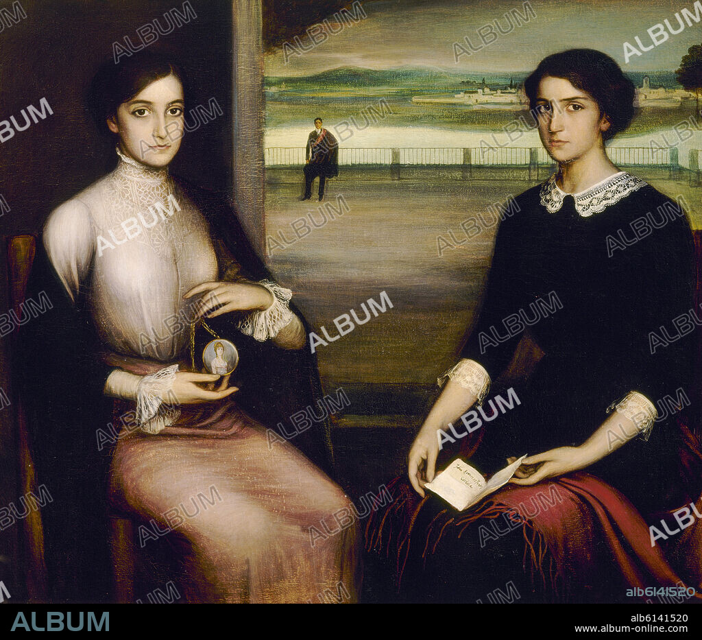 JULIO ROMERO DE TORRES. ANGELES Y FUENSANTA - 1909 - OLEO Y TEMPLE SOBRE LIENZO - 99x119.