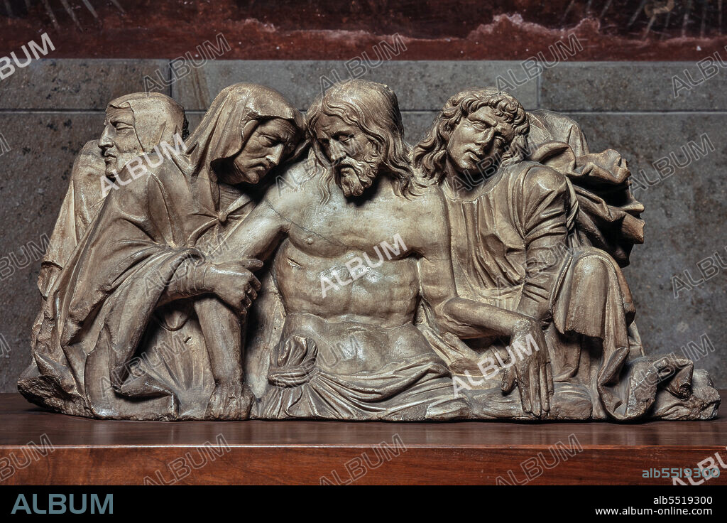 Sforza Castle, collections of Sculpture and Ancient Art: high relief of the Deposition, (inv. 1034, Lombard Renaissance, second half of the 15th century).