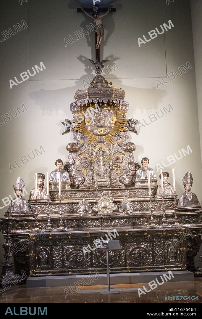 Silver altarpiece for Corpus Christi, Huesca Cathedral, Huesca Diocesan Museum, Aragon community, Spain.