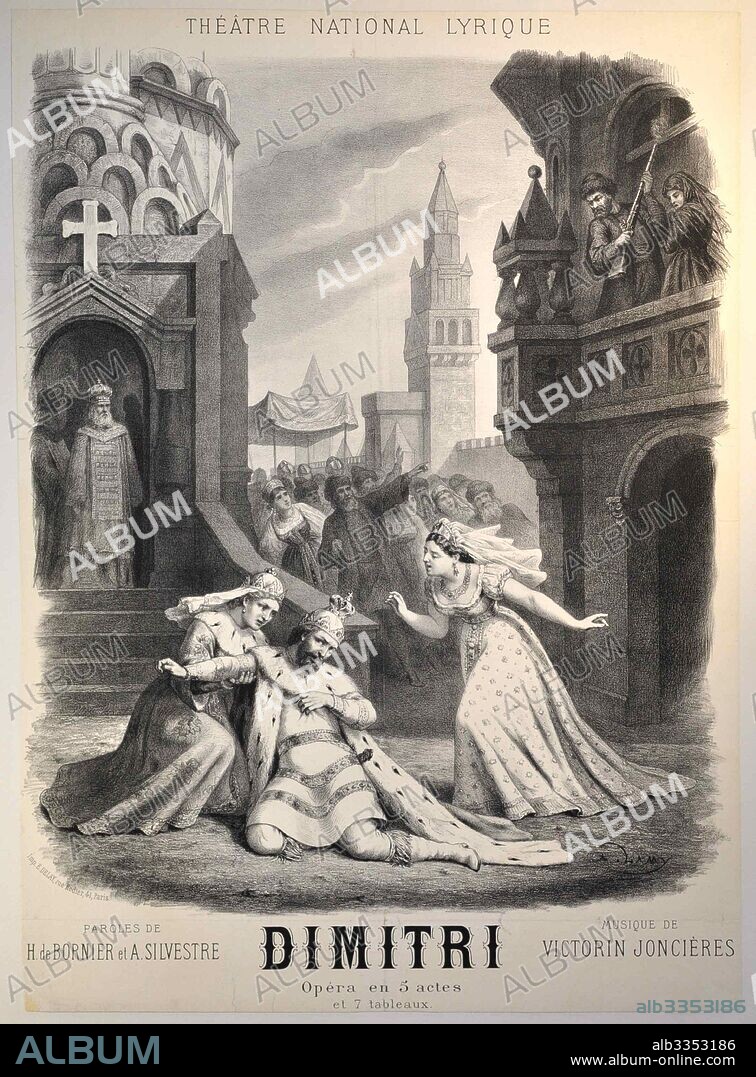 PIERRE-AUGUSTE LAMY. Poster for the Opera "Dimitri" by Victorin de Joncières.