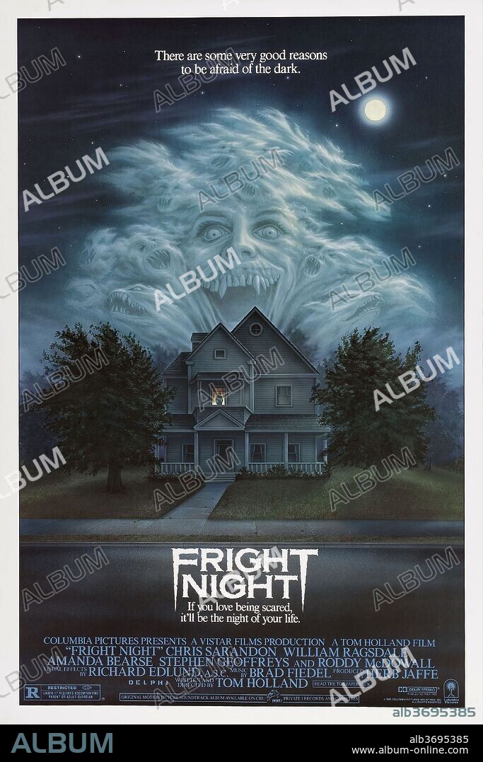 Poster of FRIGHT NIGHT, 1985, directed by TOM HOLLAND. Copyright COLUMBIA PICTURES.
