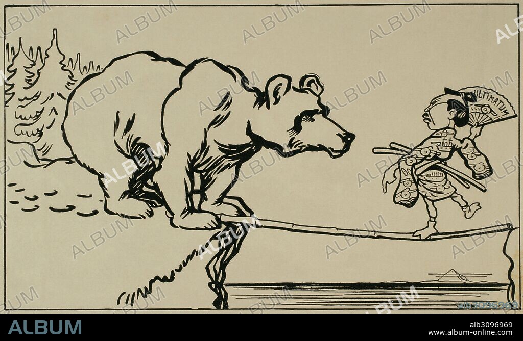 Russo-Japanese War (1904-1905). A dangerous business. Caricature by Caran d'Ache (1858-1909).