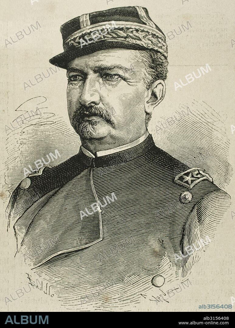 Manuel Jesus Baquedano Gonzalez (1823-1897). Chilean soldier and politician. He served as Commander-in-chief of the Army during the War of the Pacific (1879-1883) and briefly as President of Chile during the civil war of 1891. Portrait. Engraving.