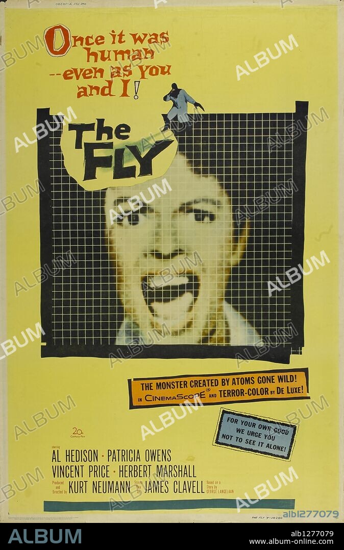 Poster de LA MOSCA, 1958 (THE FLY), dirigida por KURT NEUMANN. Copyright 20TH CENTURY FOX.
