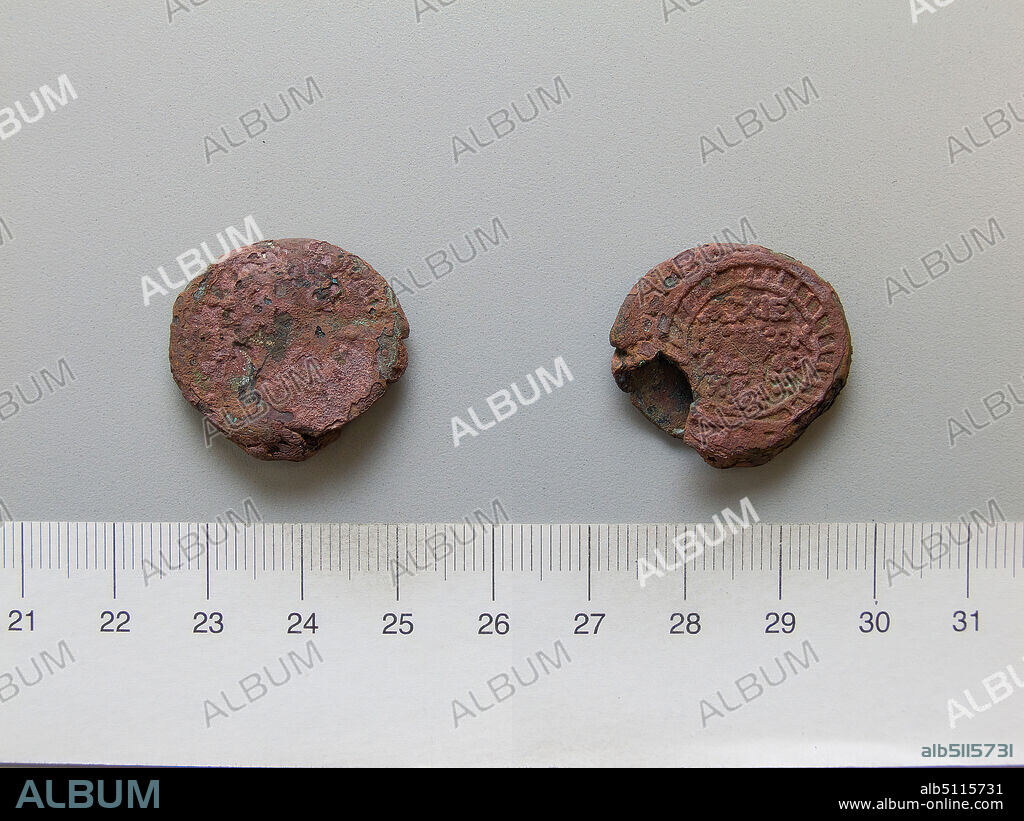 Ruler: Augustus, Emperor of Rome, 63 B.C.A.D. 14, ruled 27 B.C.A.D. 14, Mint: Antioch, Coin of Augustus, Emperor of Rome from Antioch, 5 B.C., Bronze, 7.70 g, 12:00, 25 mm, Excavated in Dura-Europos, Made in Antioch, Roman, 1st century B.C, Numismatics.
