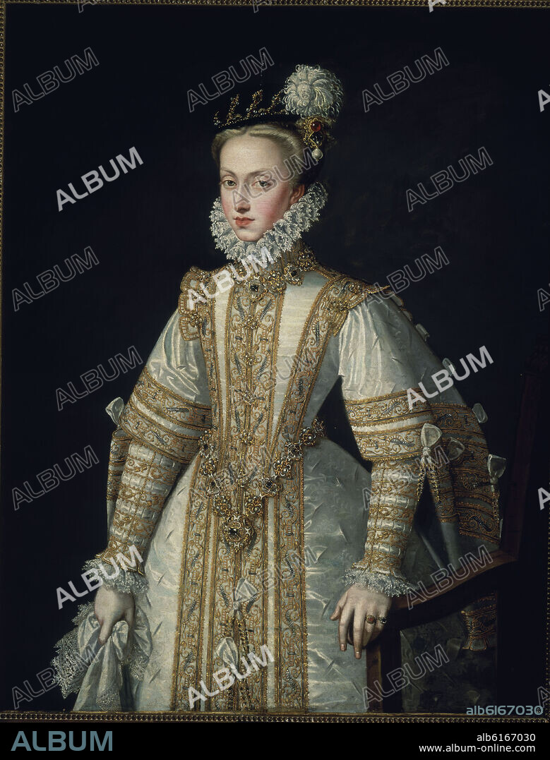 ALONSO SANCHEZ COELLO. 'Ana de Austria', hacia 1571, Óleo sobre lienzo, 129 x 97 cm.